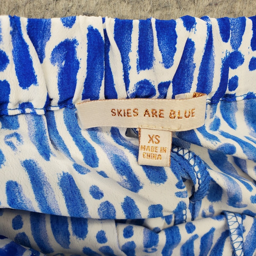Skies Are Blue Palazzo Pants Womens XS Multi-Patterned Pleated Wide Leg Side Zip - Picture 7 of 10